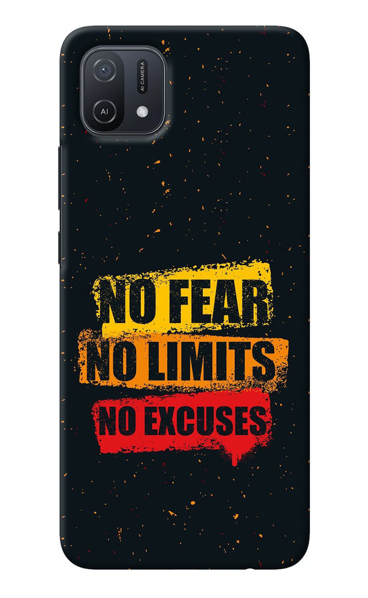 No Fear No Limits No Excuse Oppo A16k/A16e Back Cover