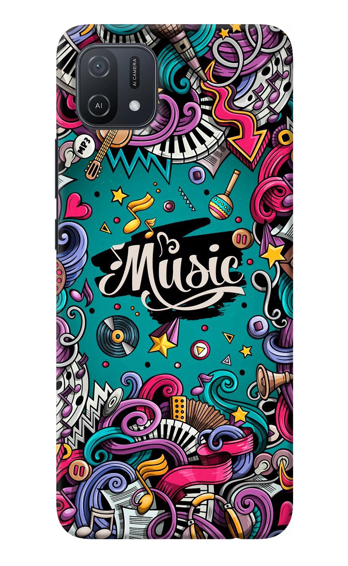 Music Graffiti Oppo A16k/A16e Back Cover