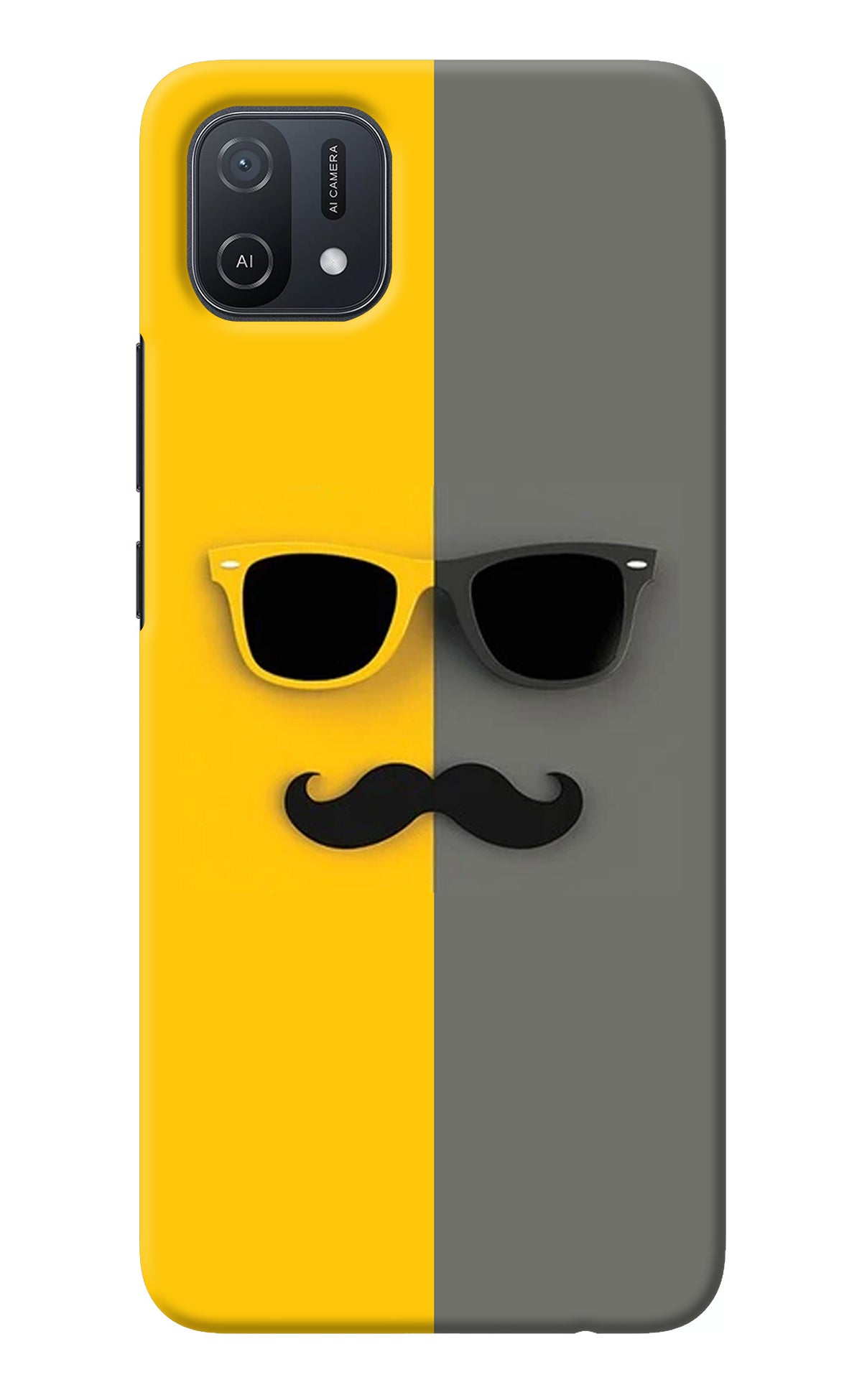 Sunglasses with Mustache Oppo A16k/A16e Back Cover