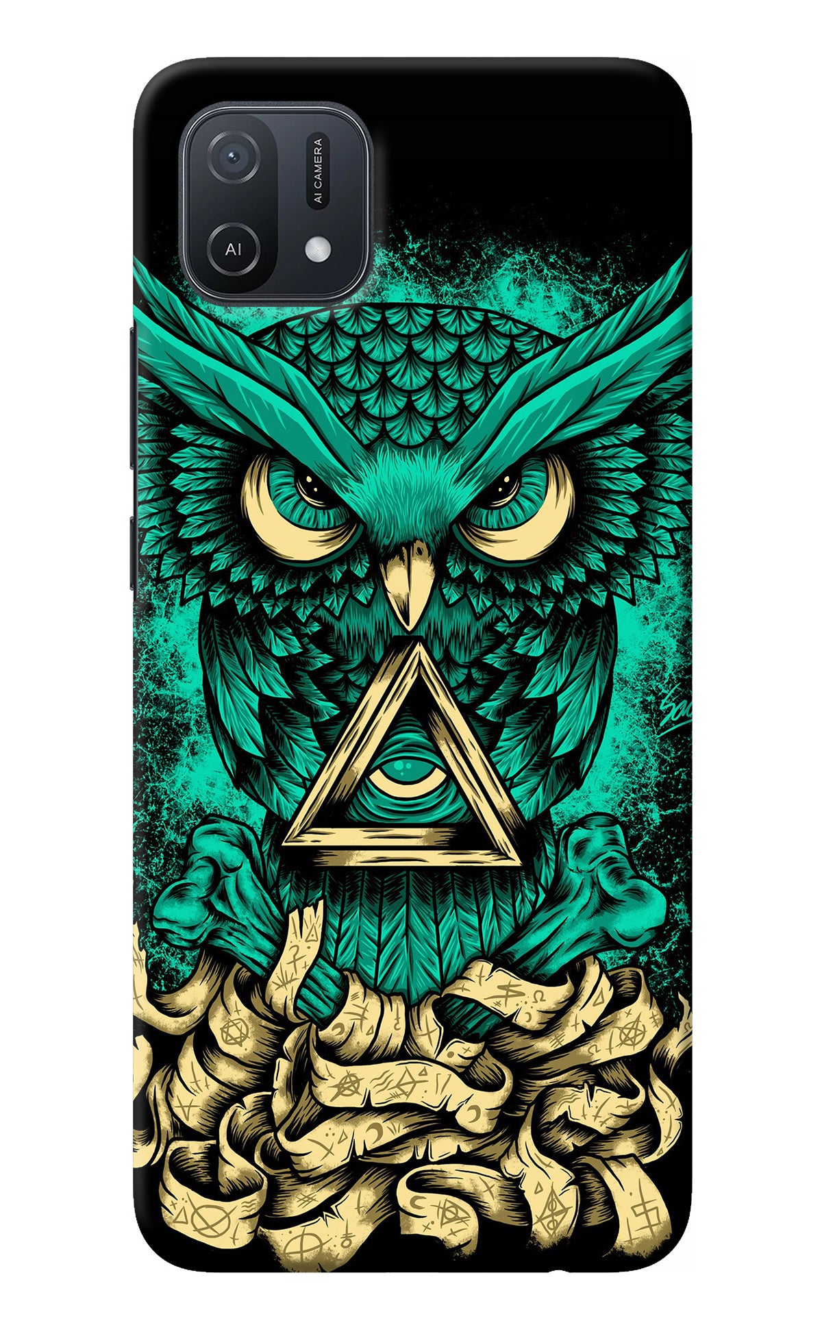 Green Owl Oppo A16k/A16e Back Cover