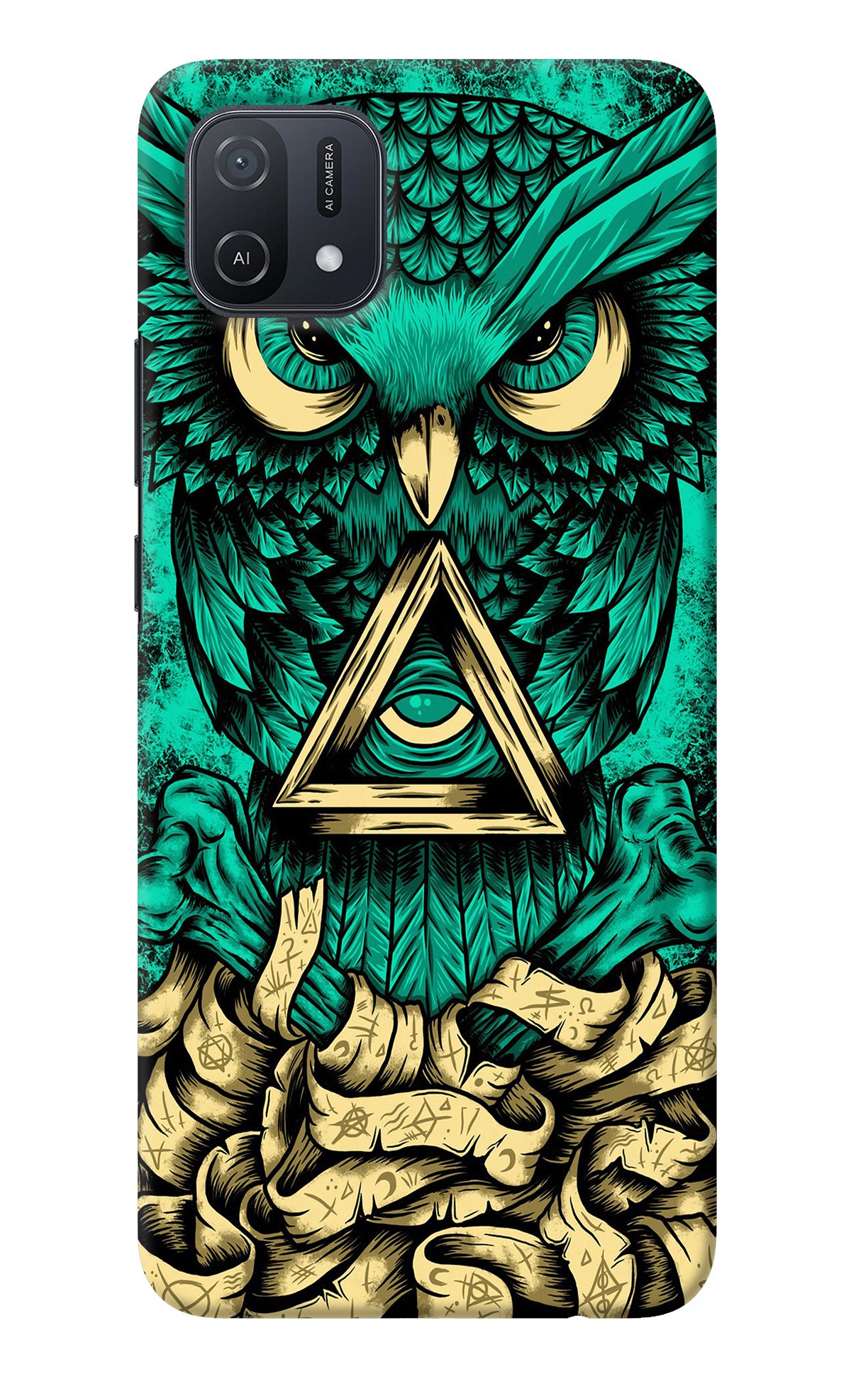 Green Owl Oppo A16k/A16e Back Cover