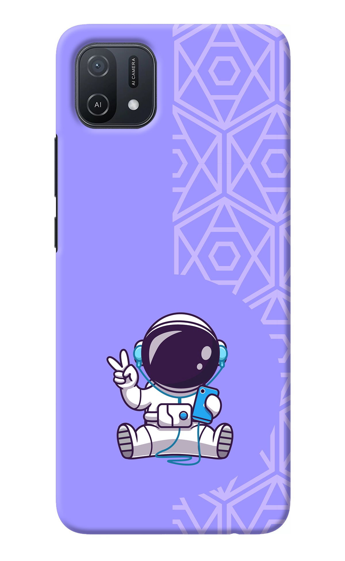 Cute Astronaut Chilling Oppo A16k/A16e Back Cover