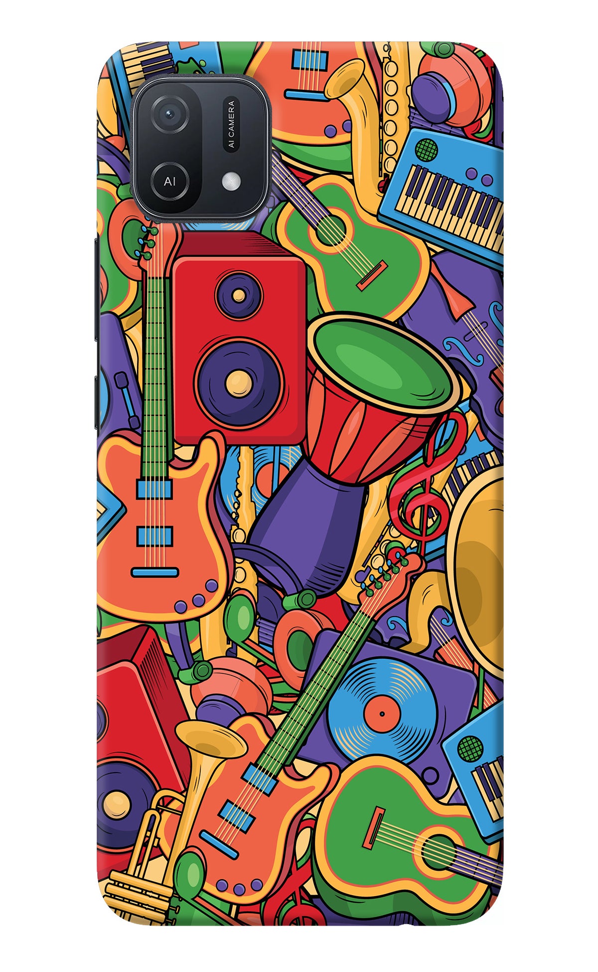 Music Instrument Doodle Oppo A16k/A16e Back Cover