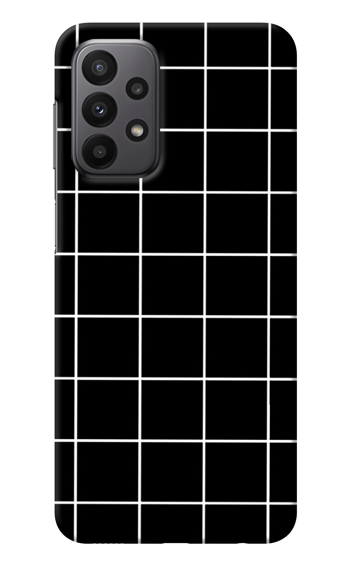 White Grid Samsung A23 Back Cover