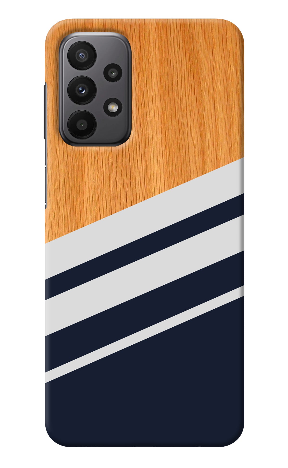 Blue and white wooden Samsung A23 Back Cover