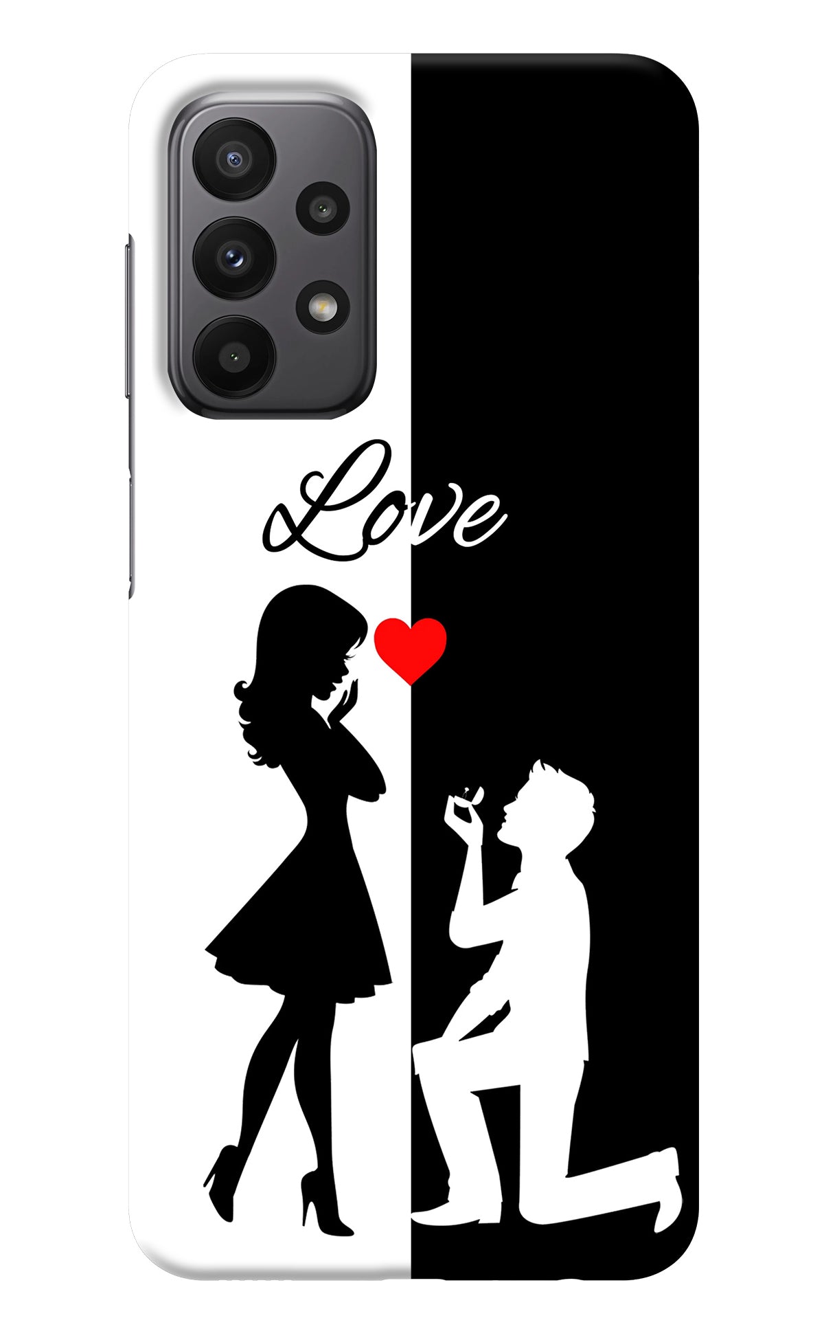 Love Propose Black And White Samsung A23 Back Cover