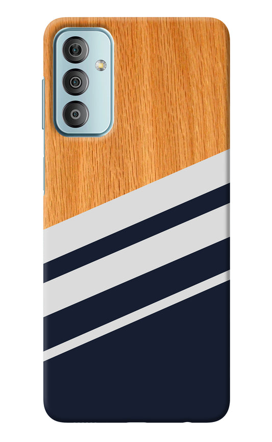 Blue and white wooden Samsung F23 5G Back Cover