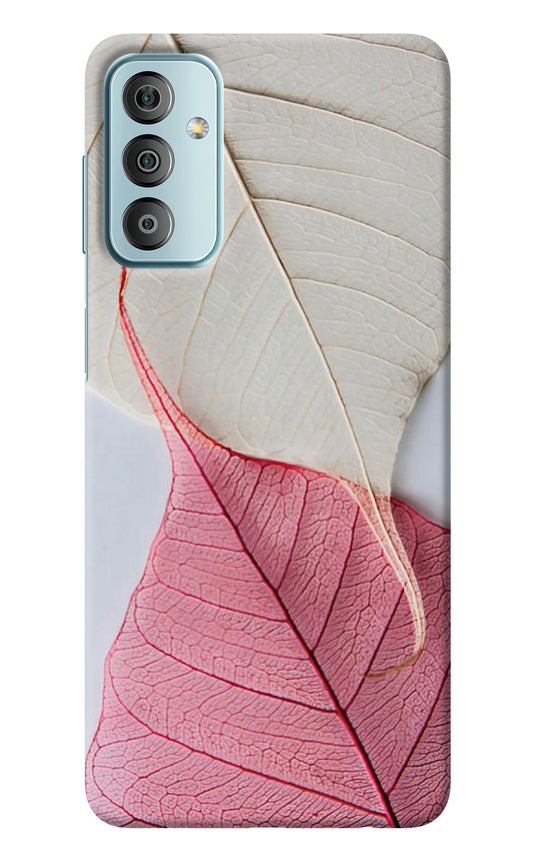 White Pink Leaf Samsung F23 5G Back Cover
