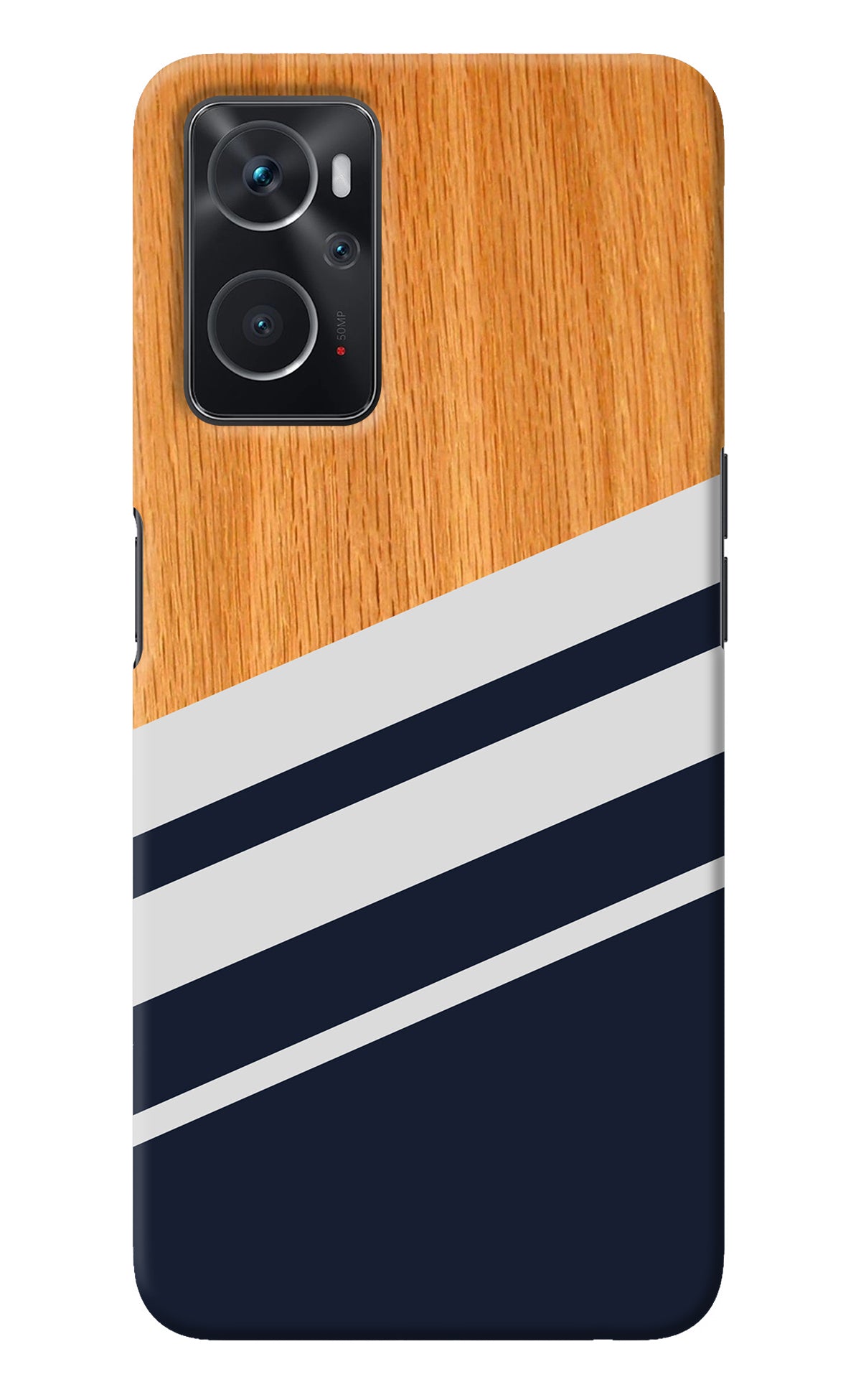 Blue and white wooden Oppo K10 4G Back Cover