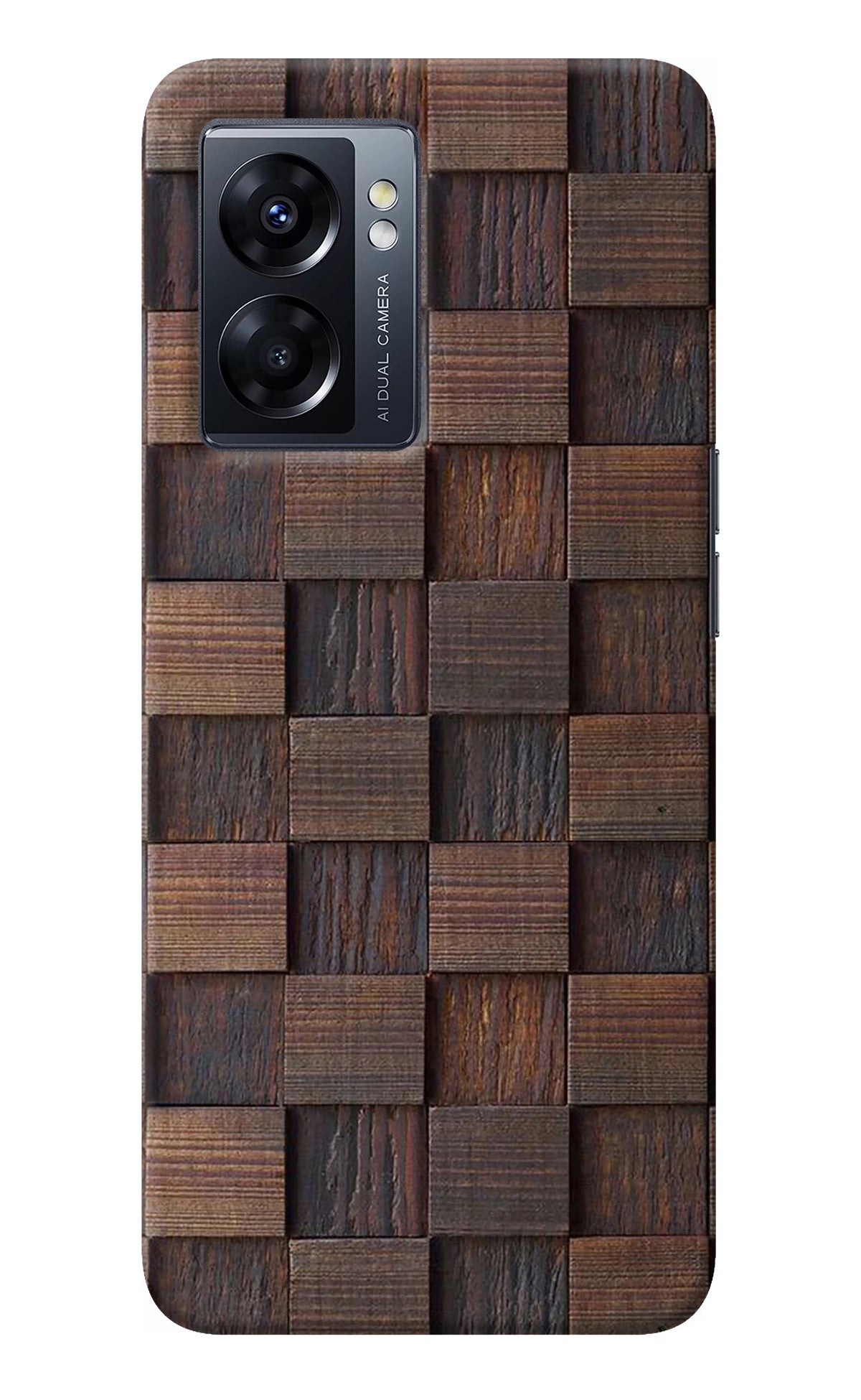 Wooden Cube Design Oppo K10 5G Back Cover