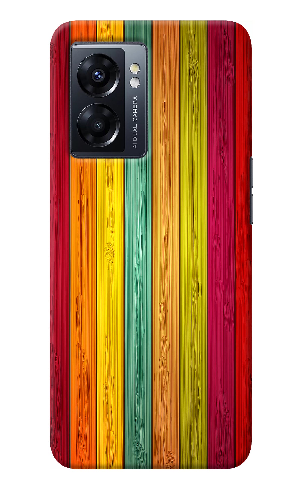 Multicolor Wooden Oppo K10 5G Back Cover