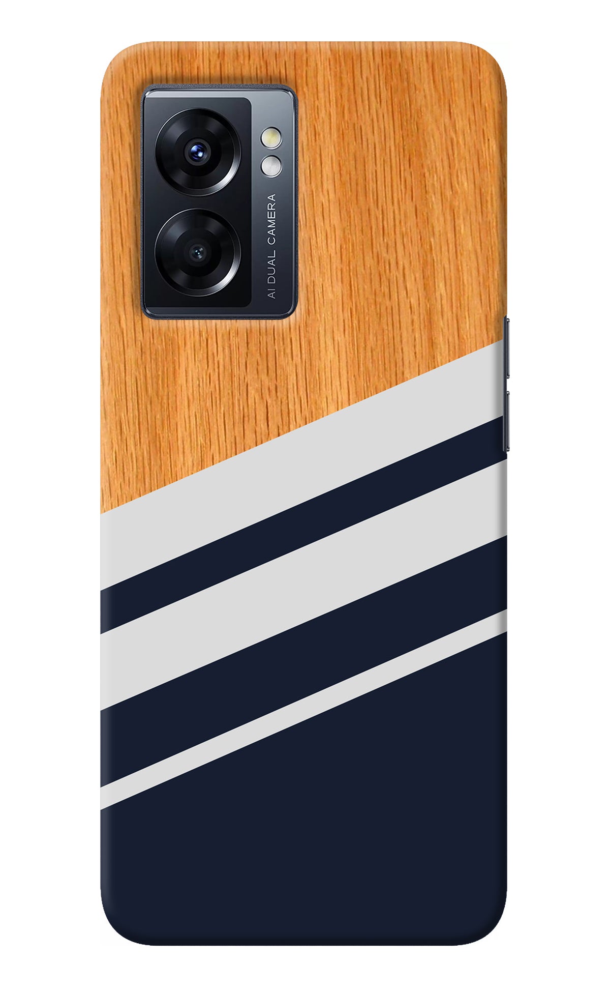 Blue and white wooden Oppo K10 5G Back Cover