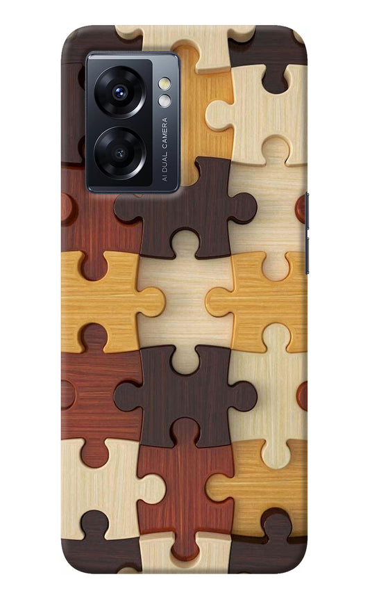 Wooden Puzzle Oppo K10 5G Back Cover