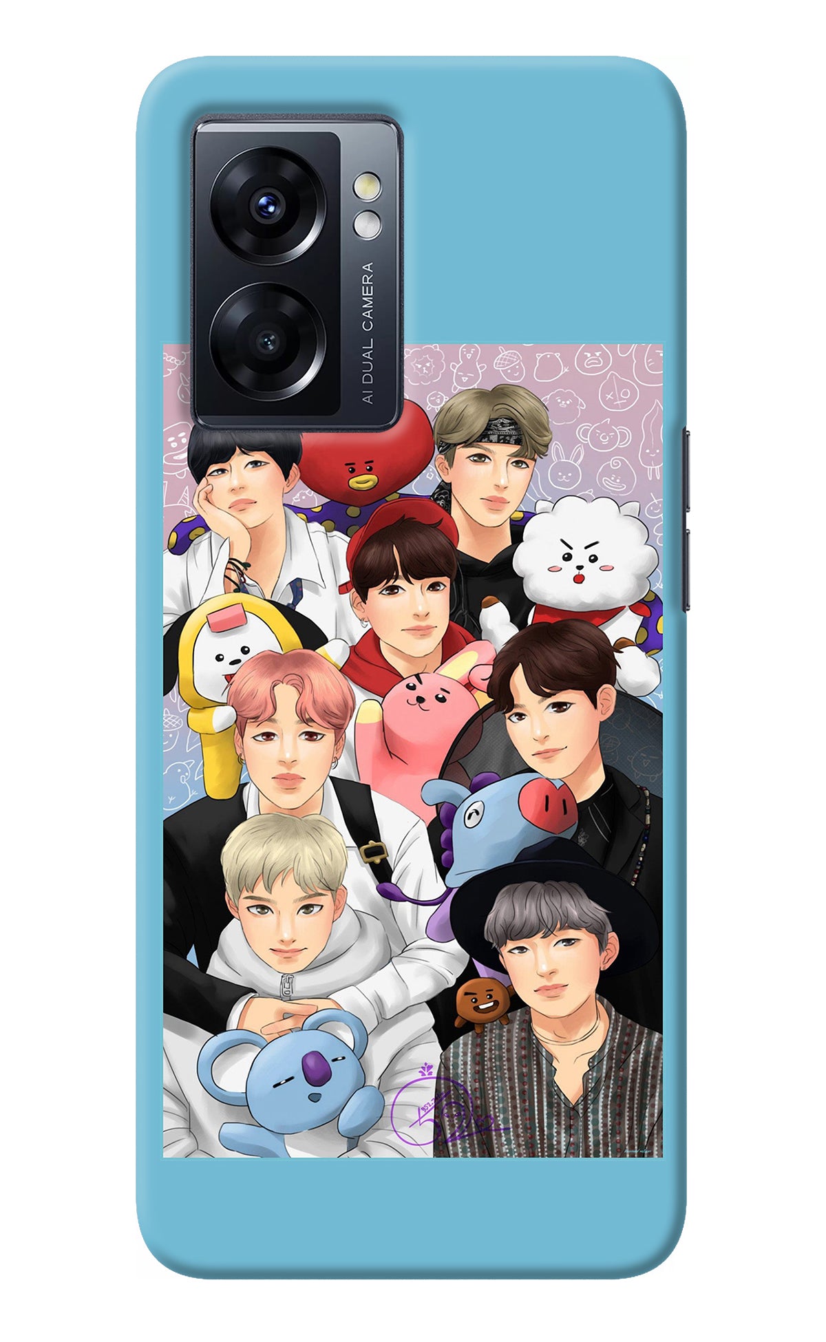 BTS with animals Oppo K10 5G Back Cover