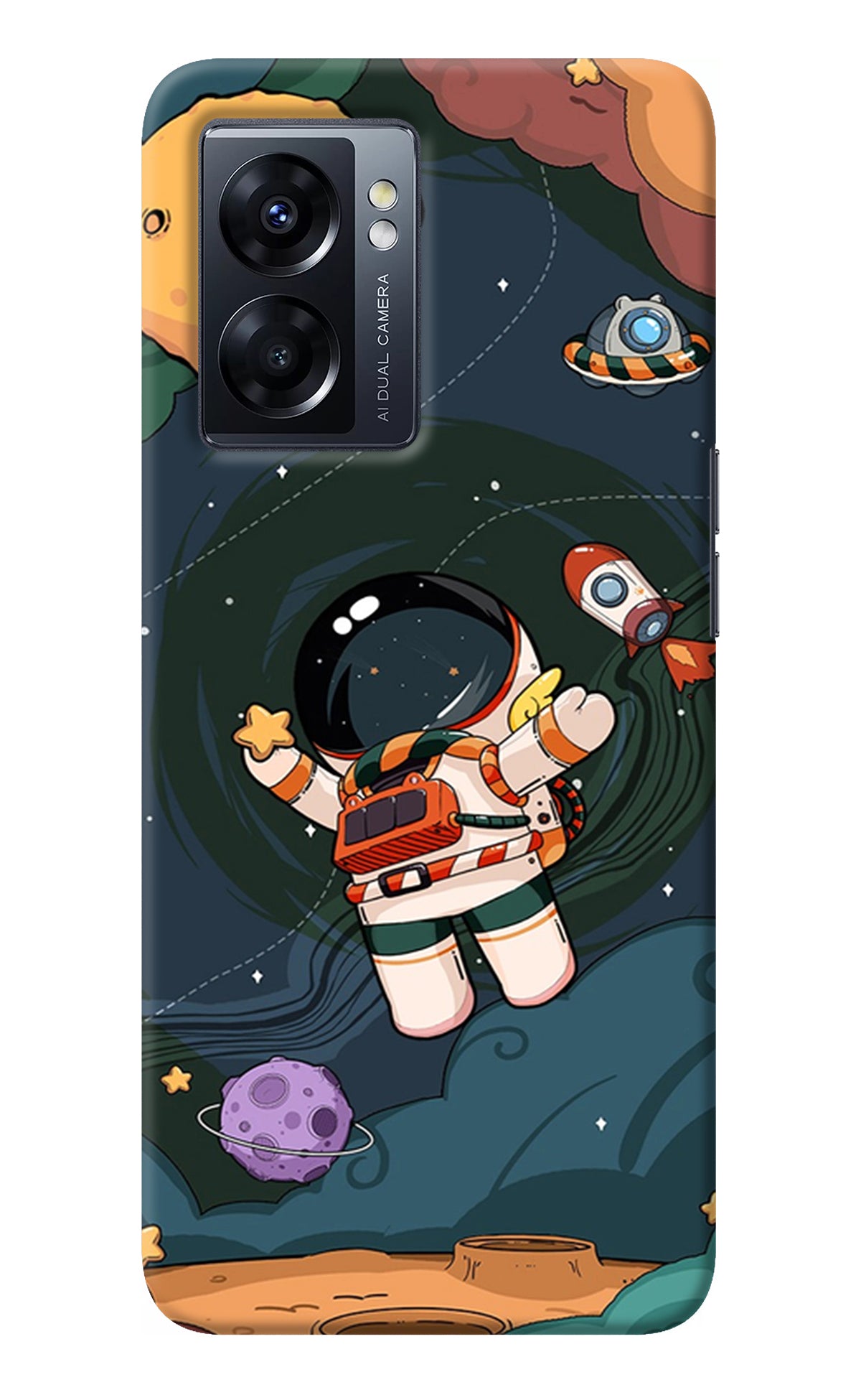 Cartoon Astronaut Oppo K10 5G Back Cover