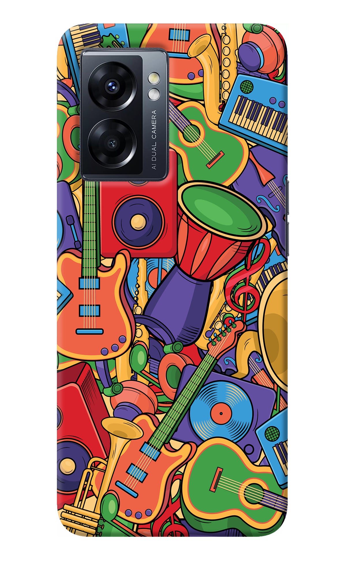 Music Instrument Doodle Oppo K10 5G Back Cover