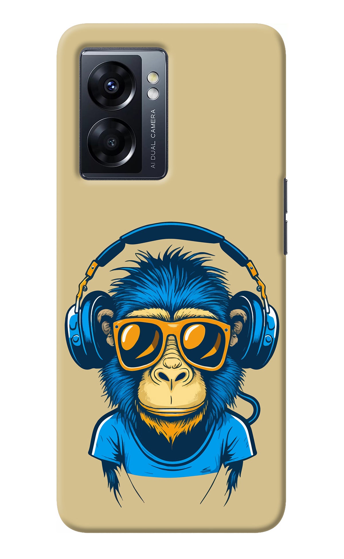 Monkey Headphone Oppo K10 5G Back Cover