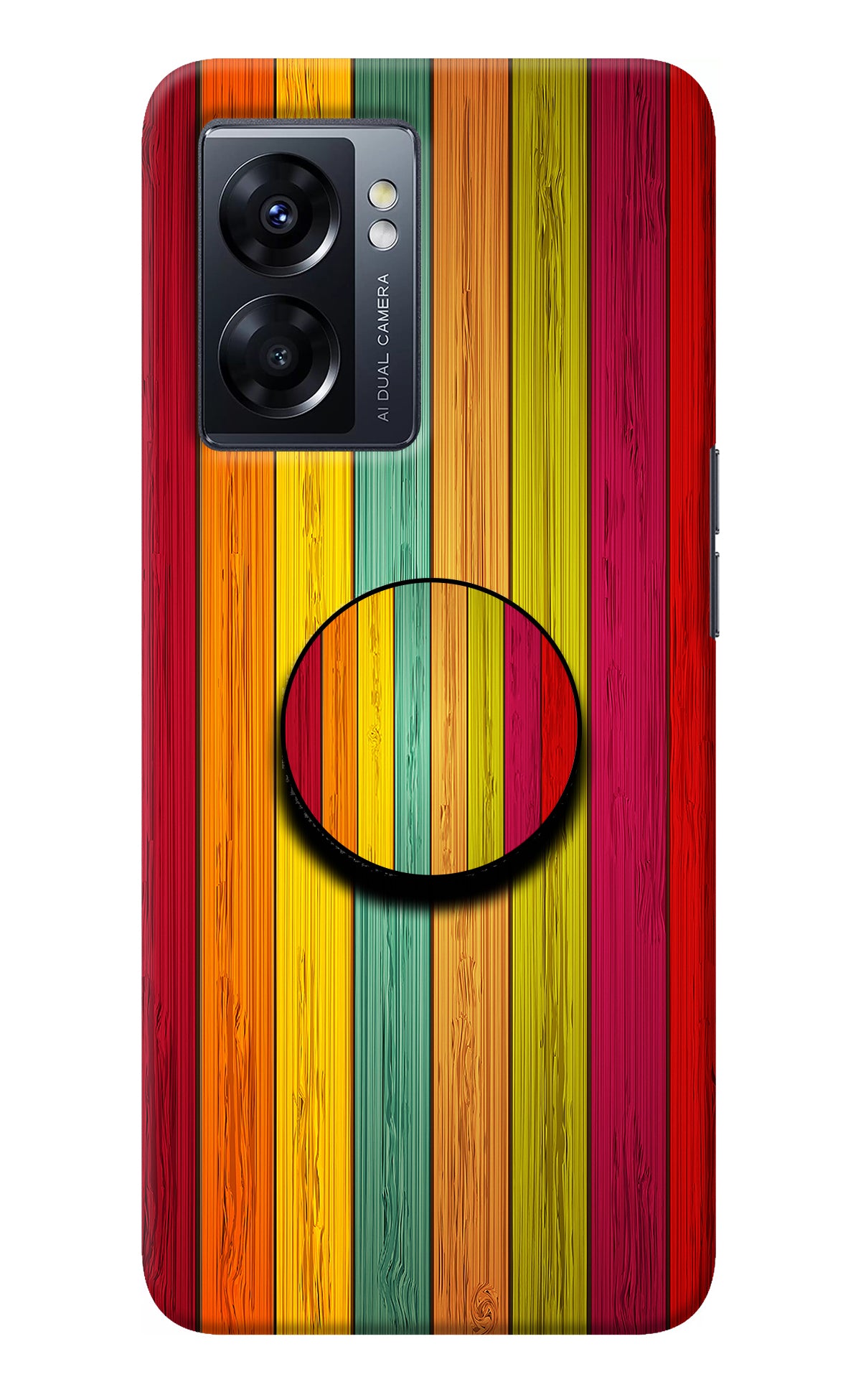 Multicolor Wooden Oppo K10 5G Pop Case