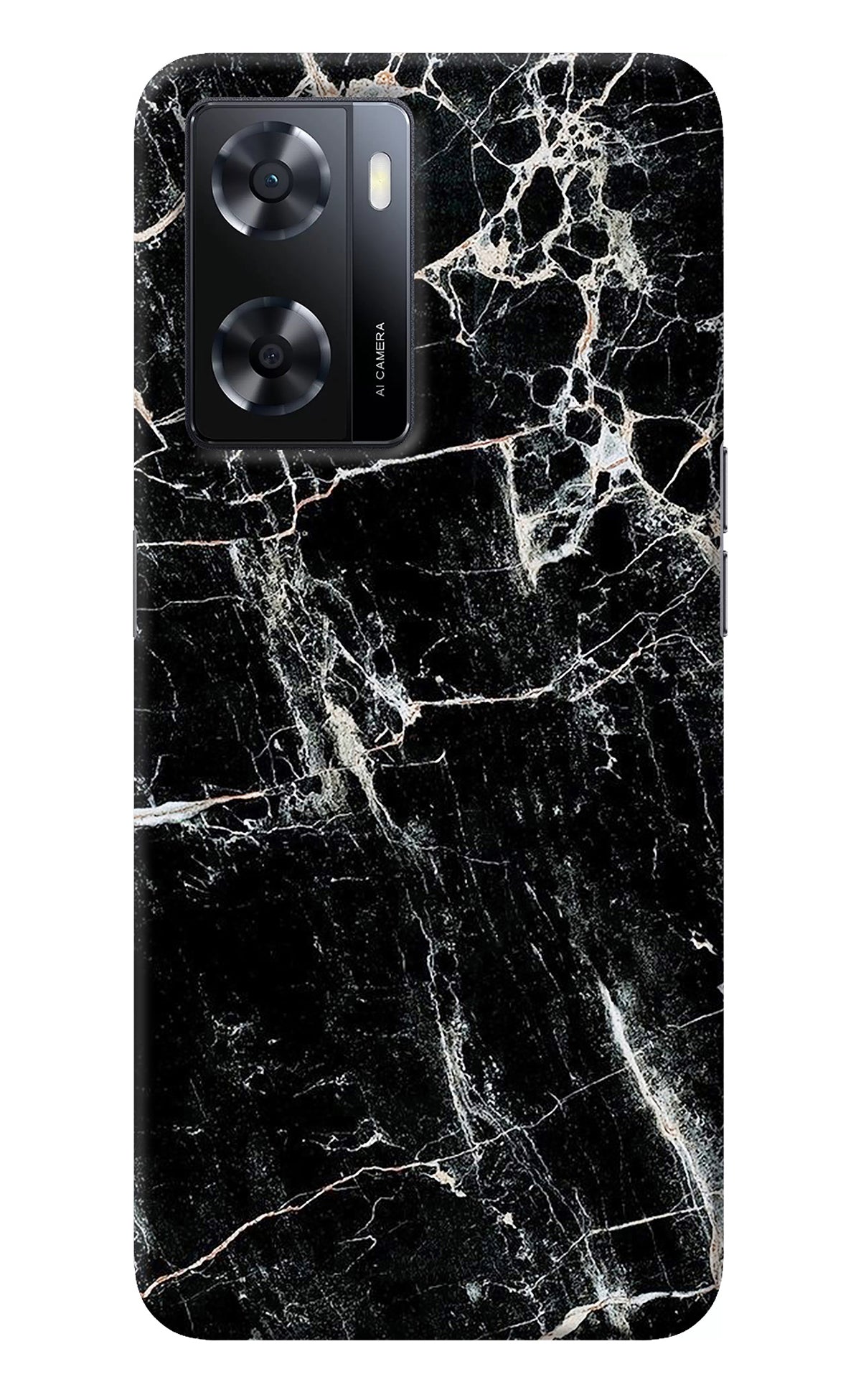 Black Marble Texture Oppo A57 2022 Back Cover