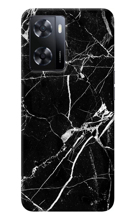 Black Marble Pattern Oppo A57 2022 Back Cover