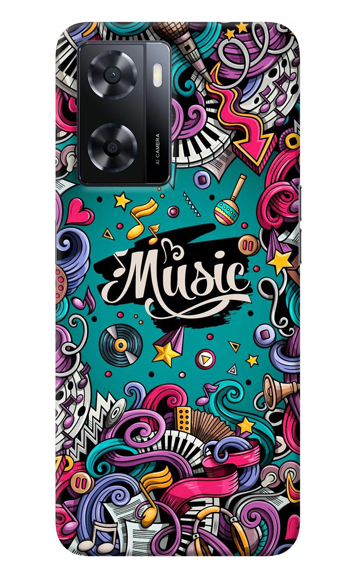 Music Graffiti Oppo A57 2022 Back Cover