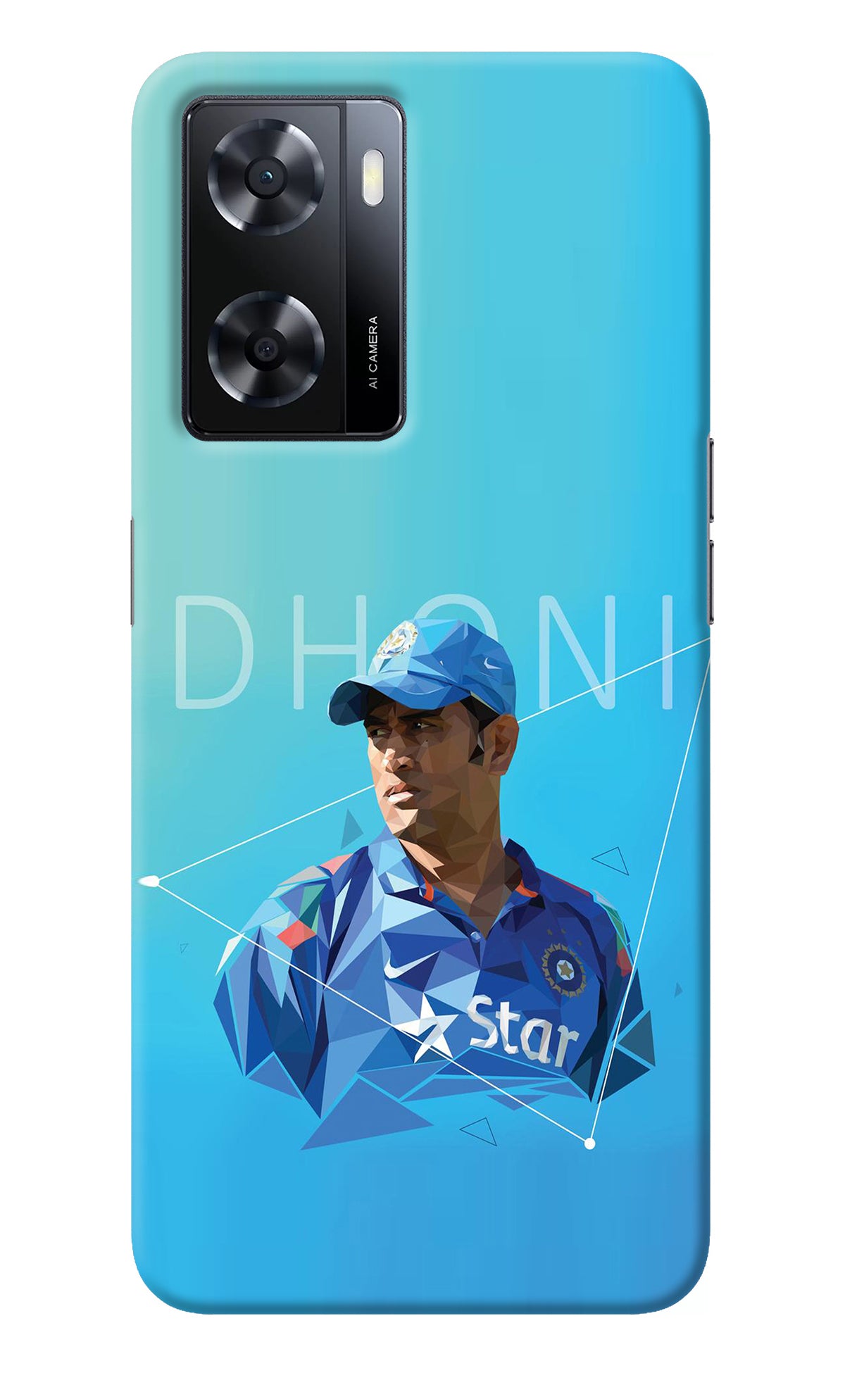 Dhoni Artwork Oppo A57 2022 Back Cover