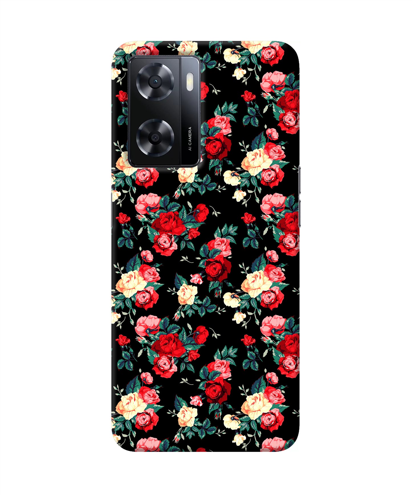 Rose Pattern Oppo A57 2022 Back Cover