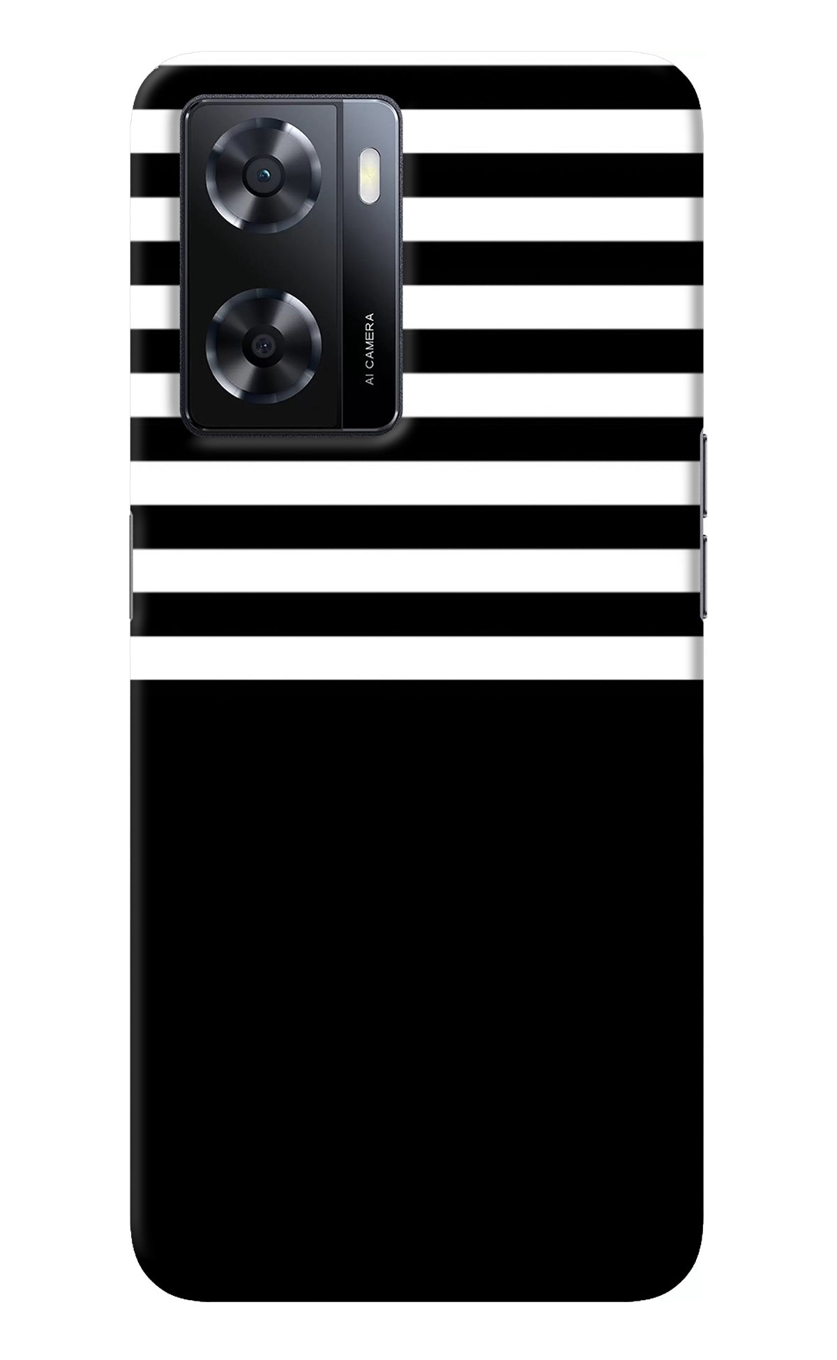 Black and White Print Oppo A57 2022 Back Cover