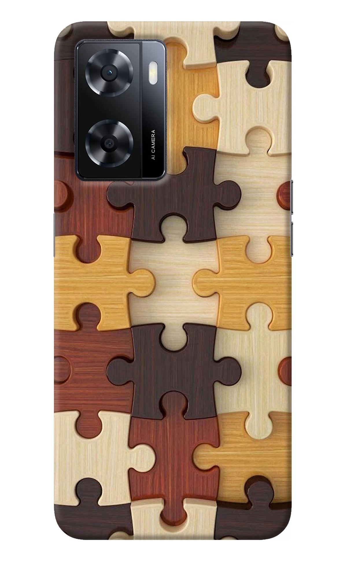 Wooden Puzzle Oppo A57 2022 Back Cover