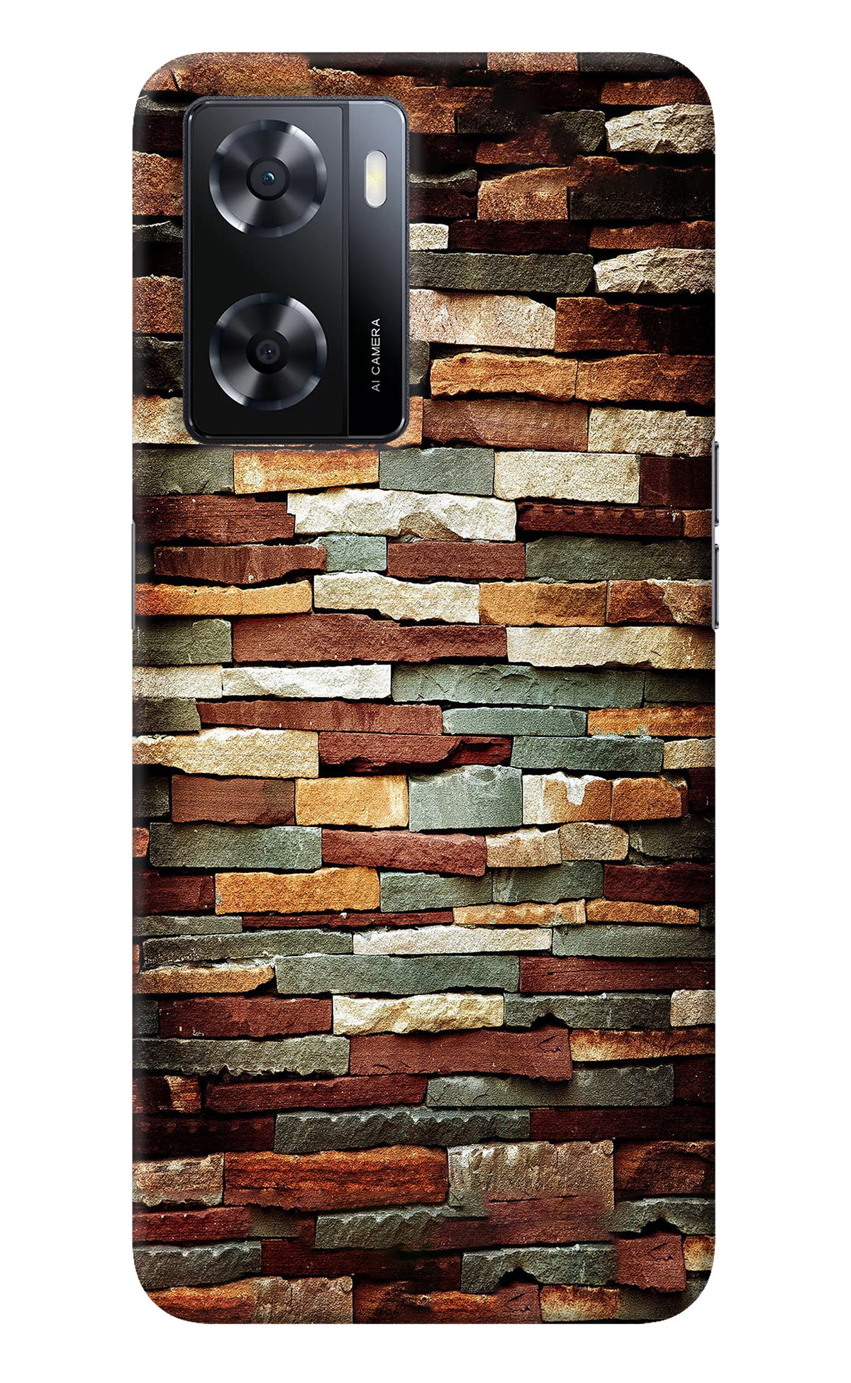 Bricks Pattern Oppo A57 2022 Back Cover