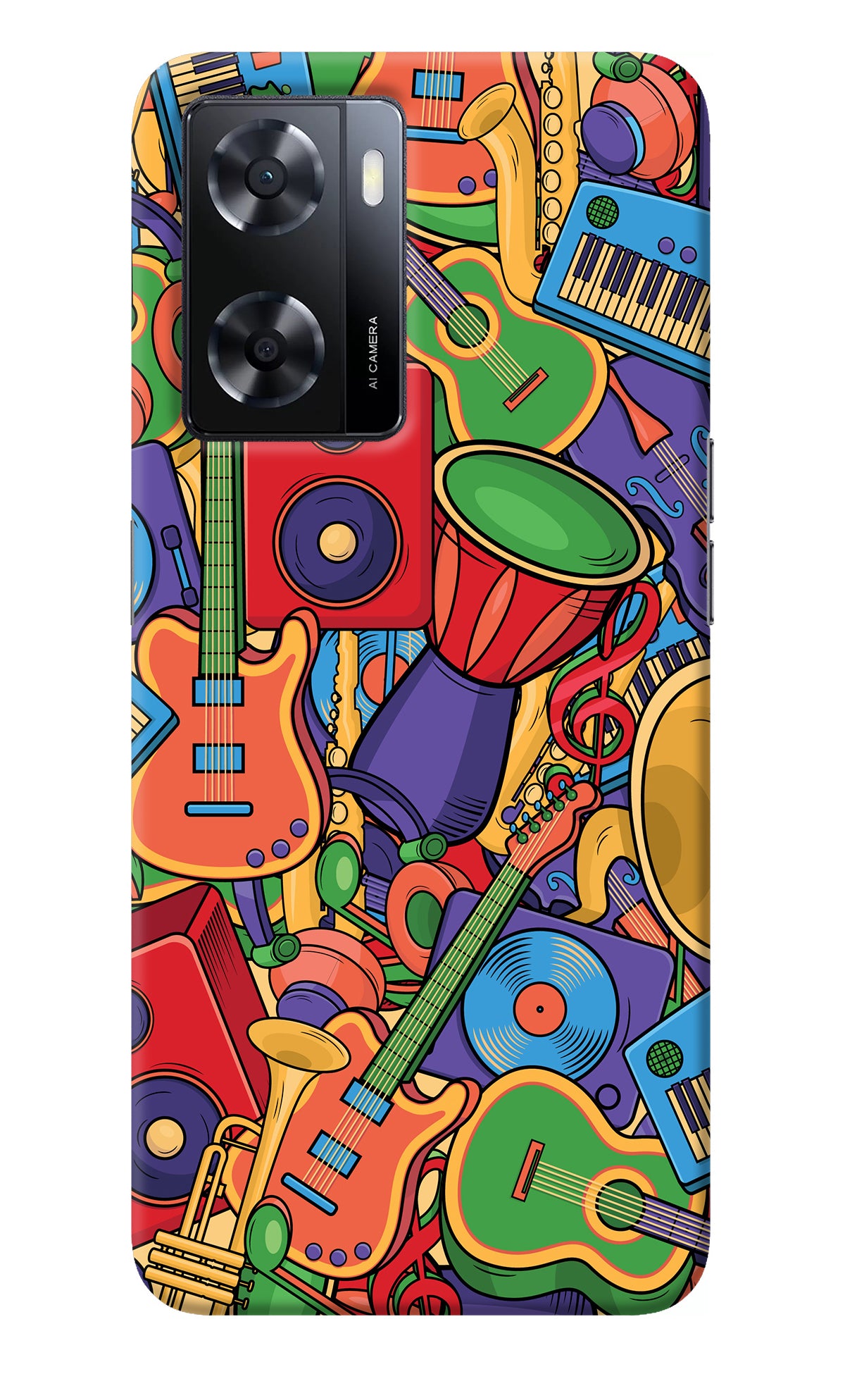 Music Instrument Doodle Oppo A57 2022 Back Cover