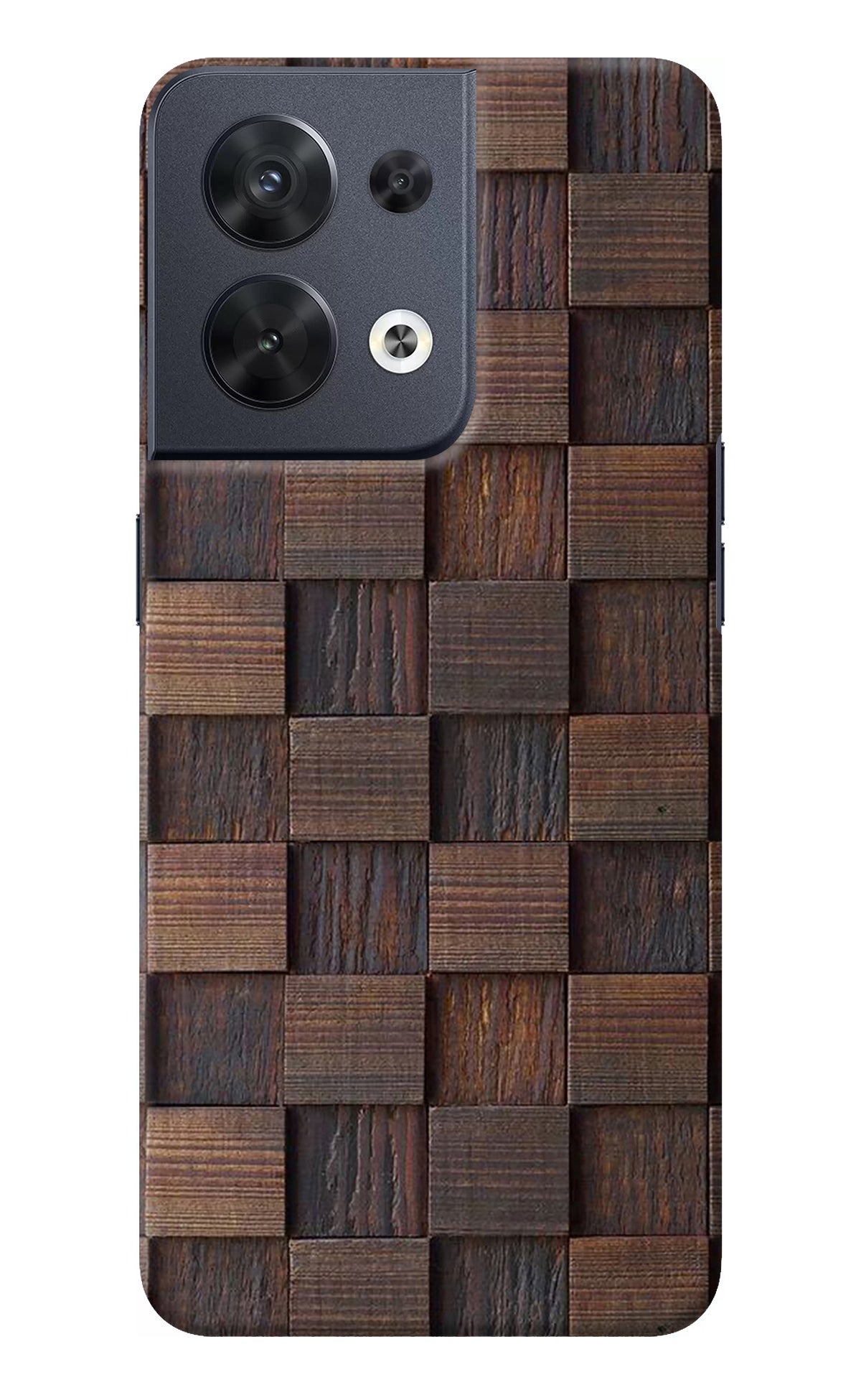 Wooden Cube Design Oppo Reno8 Back Cover