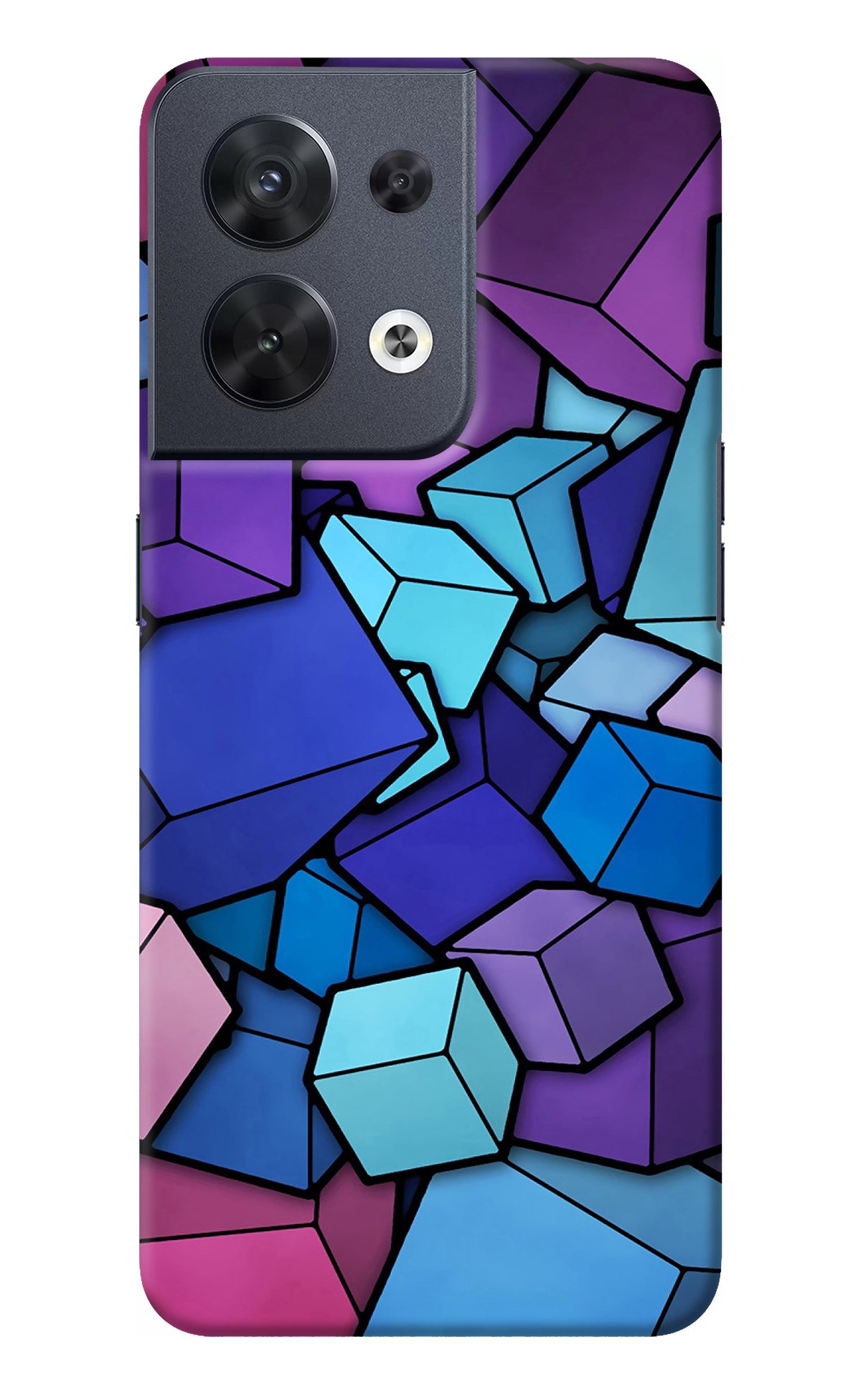 Cubic Abstract Oppo Reno8 Back Cover