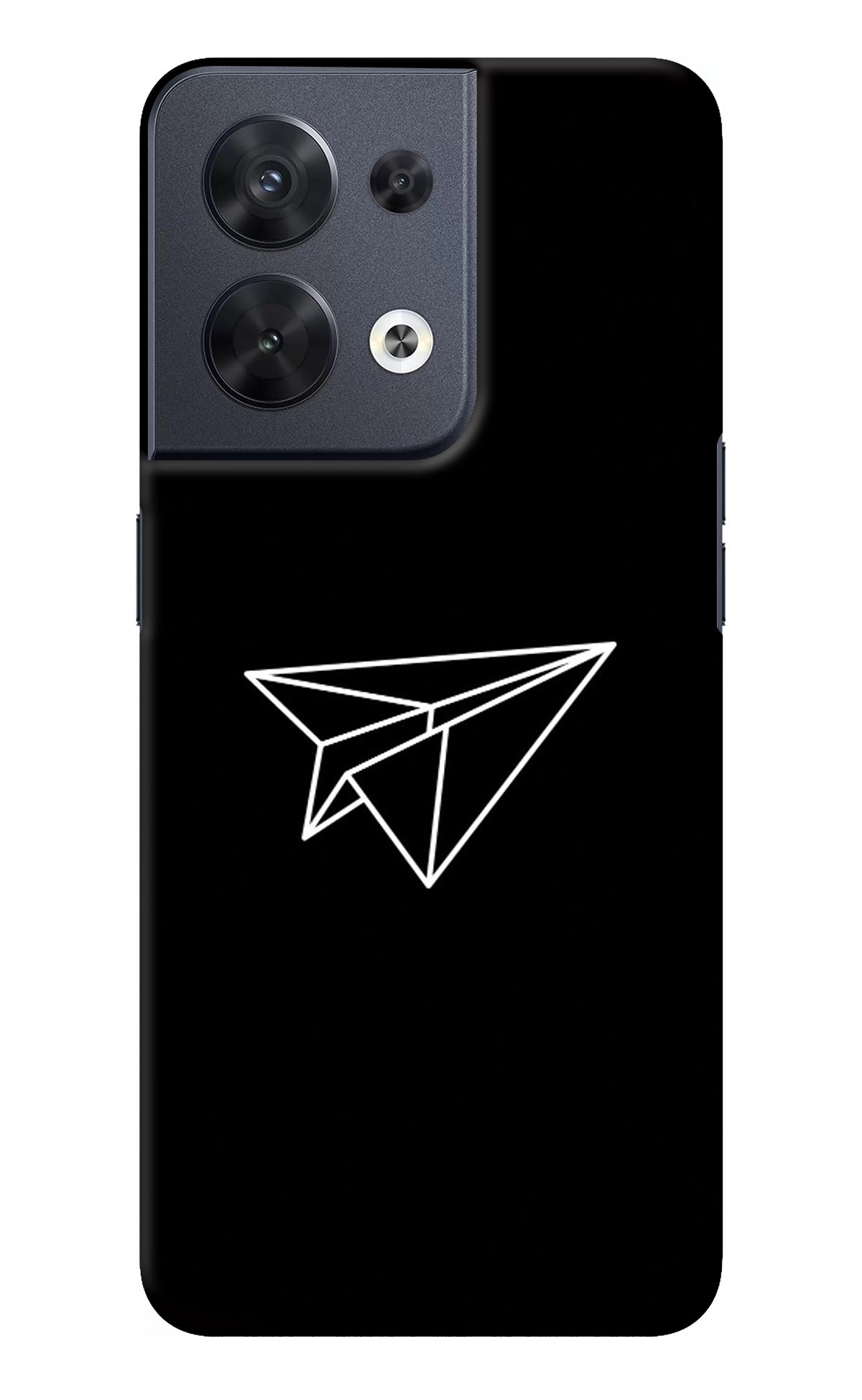 Paper Plane White Oppo Reno8 Back Cover