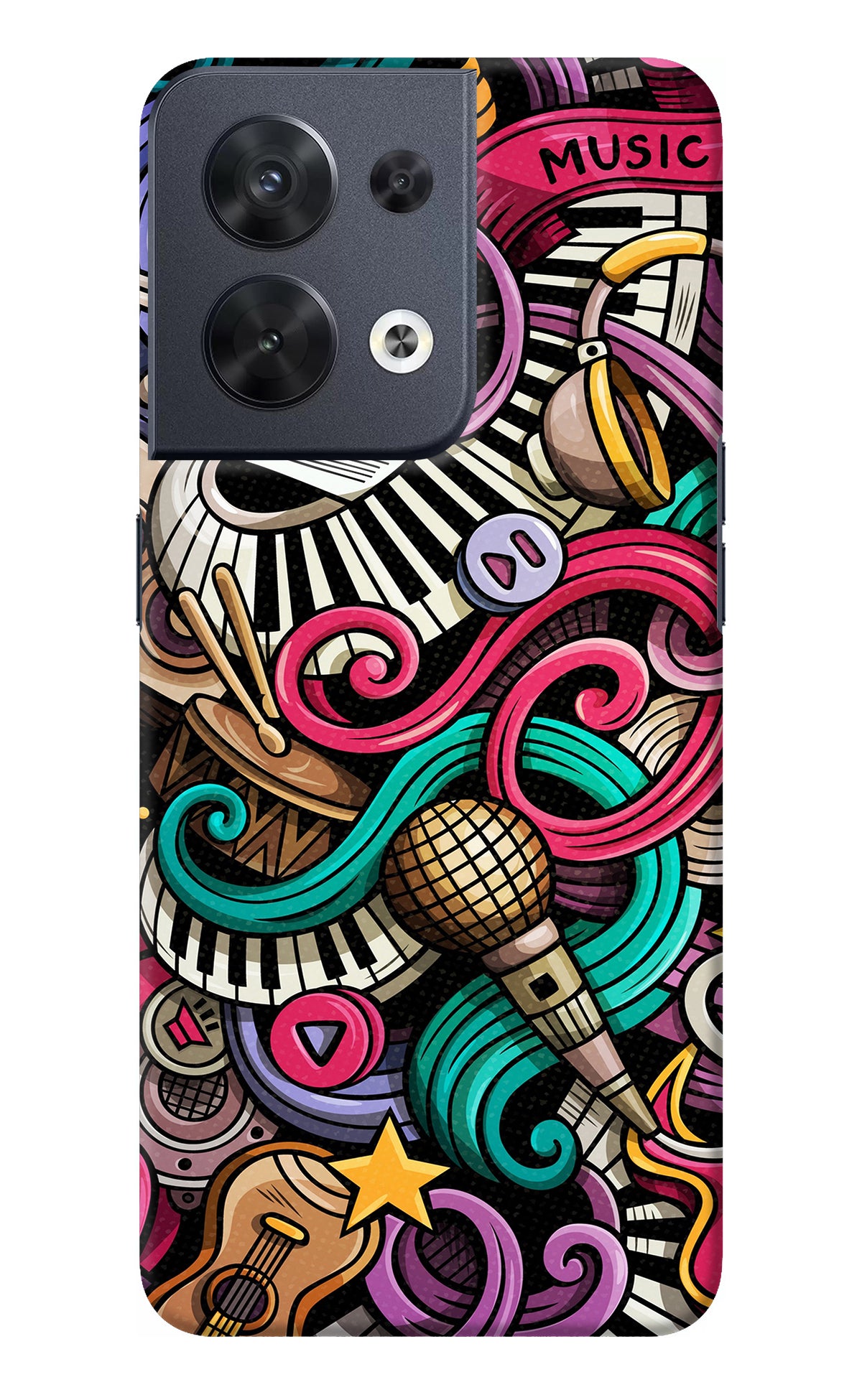 Music Abstract Oppo Reno8 Back Cover