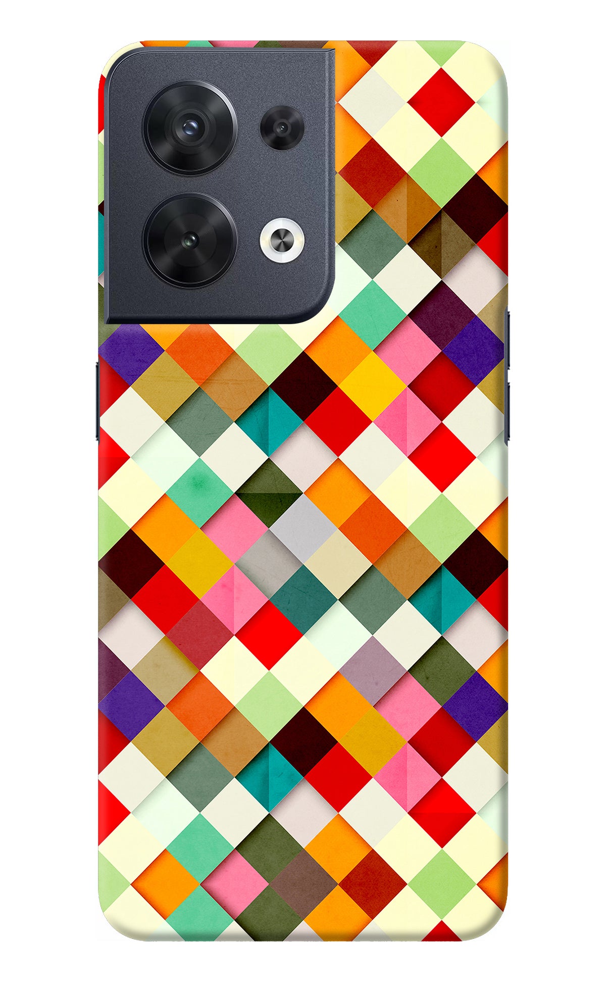 Geometric Abstract Colorful Oppo Reno8 Back Cover