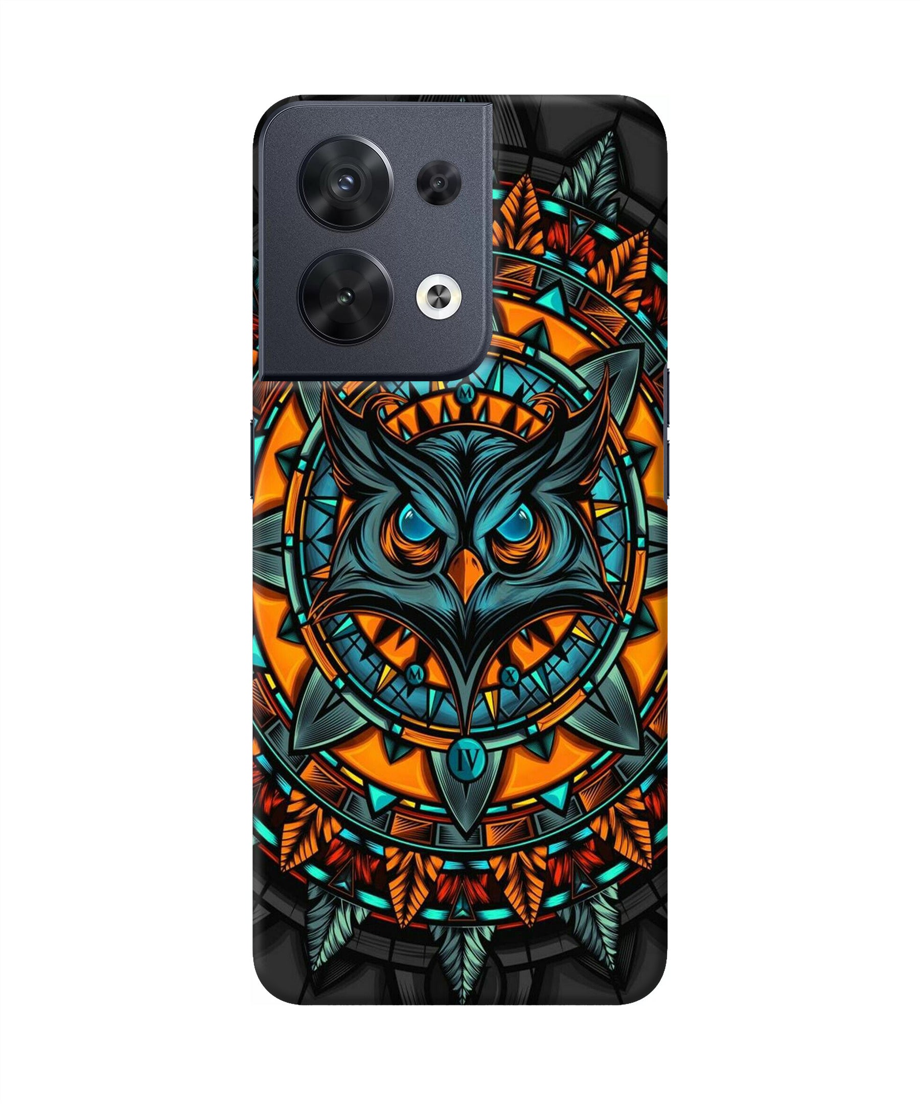 Angry Owl Art Oppo Reno8 Back Cover