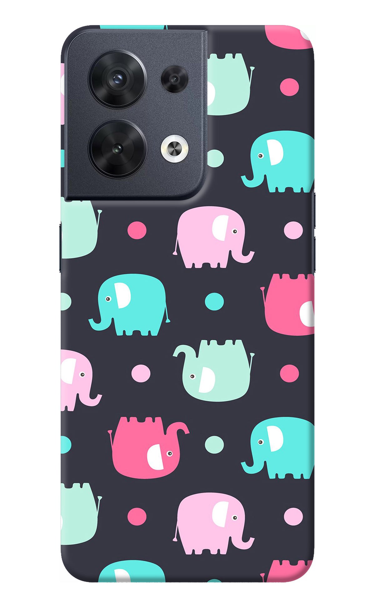 Elephants Oppo Reno8 Back Cover