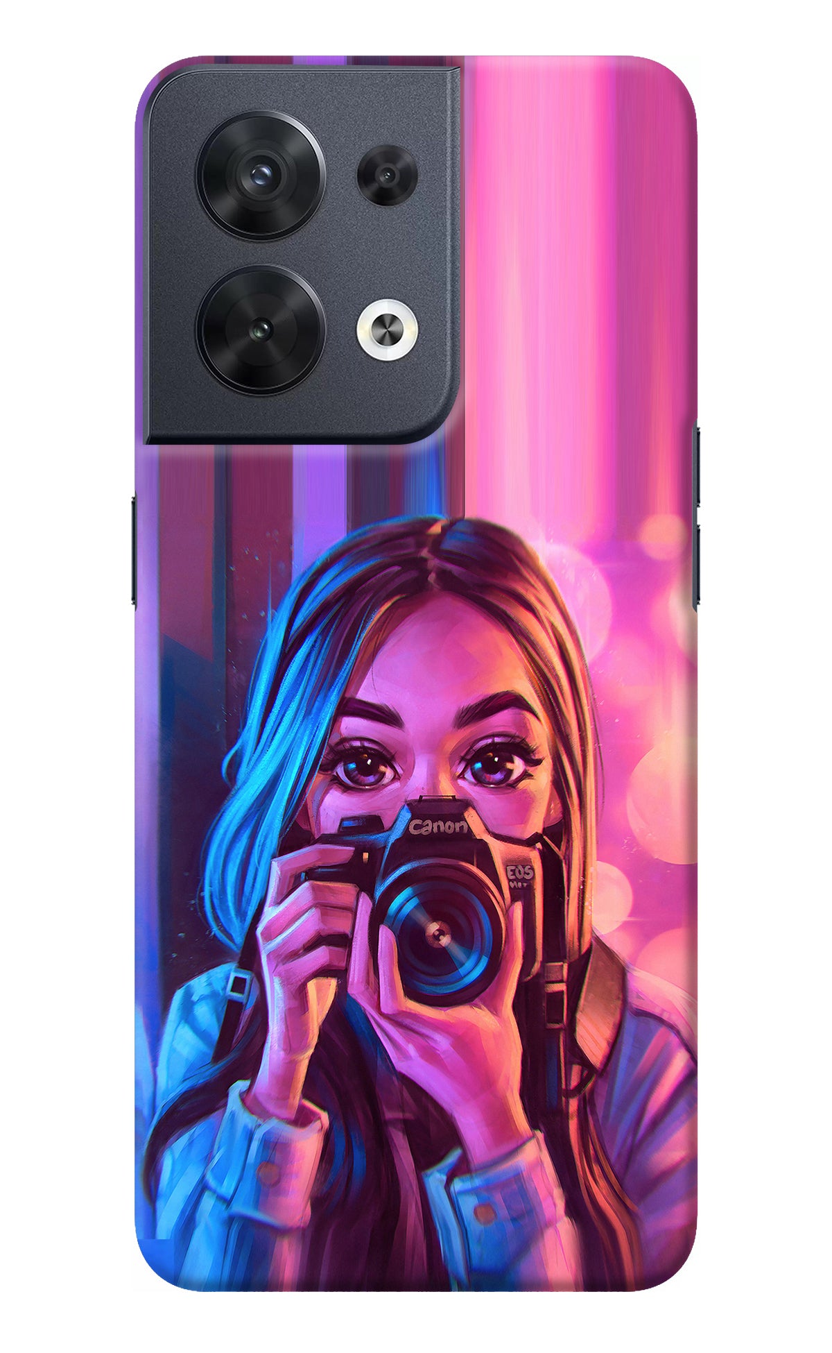 Girl Photographer Oppo Reno8 Back Cover