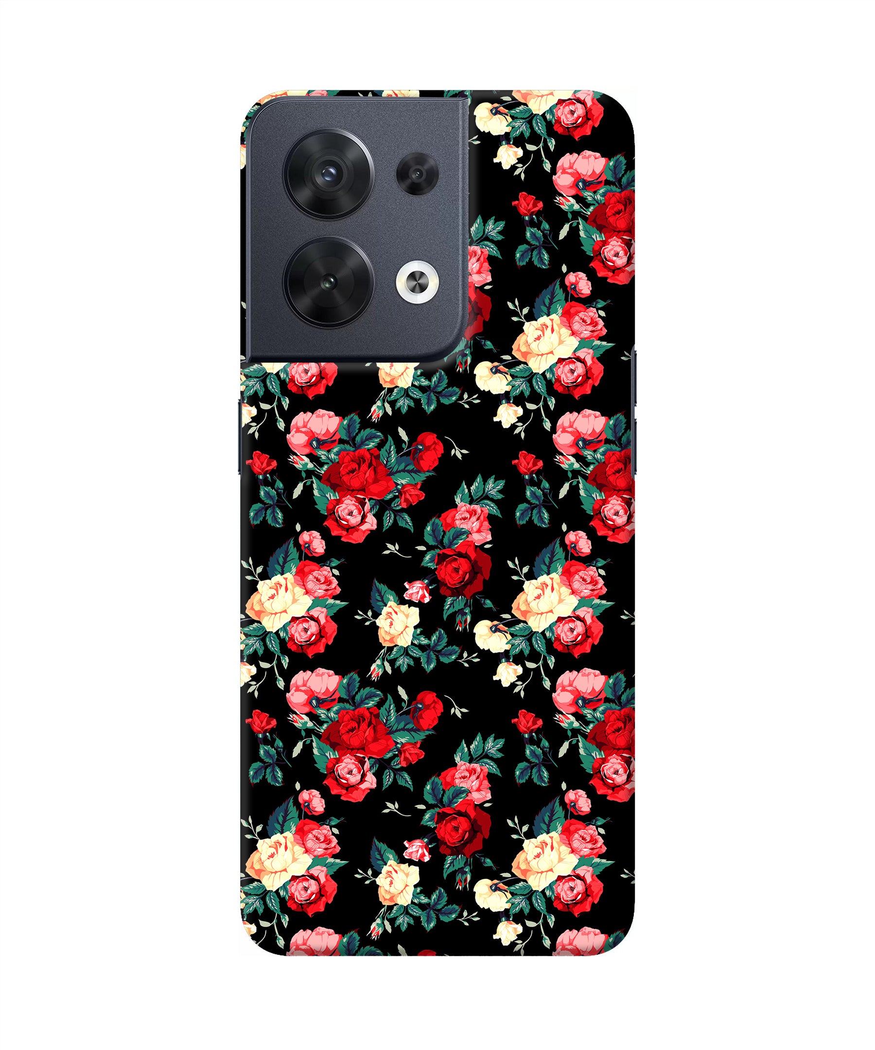 Rose Pattern Oppo Reno8 Back Cover