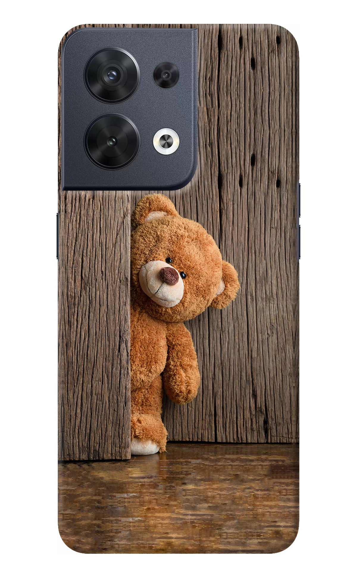 Teddy Wooden Oppo Reno8 Back Cover