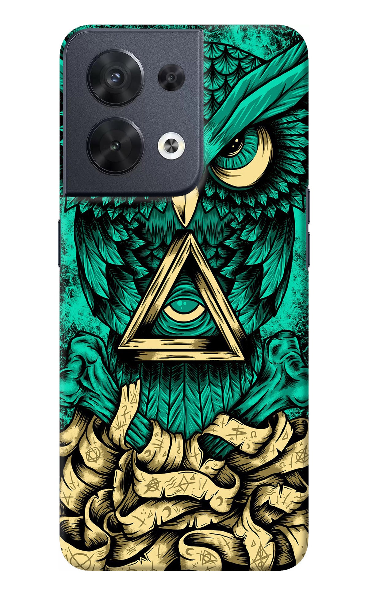 Green Owl Oppo Reno8 Back Cover