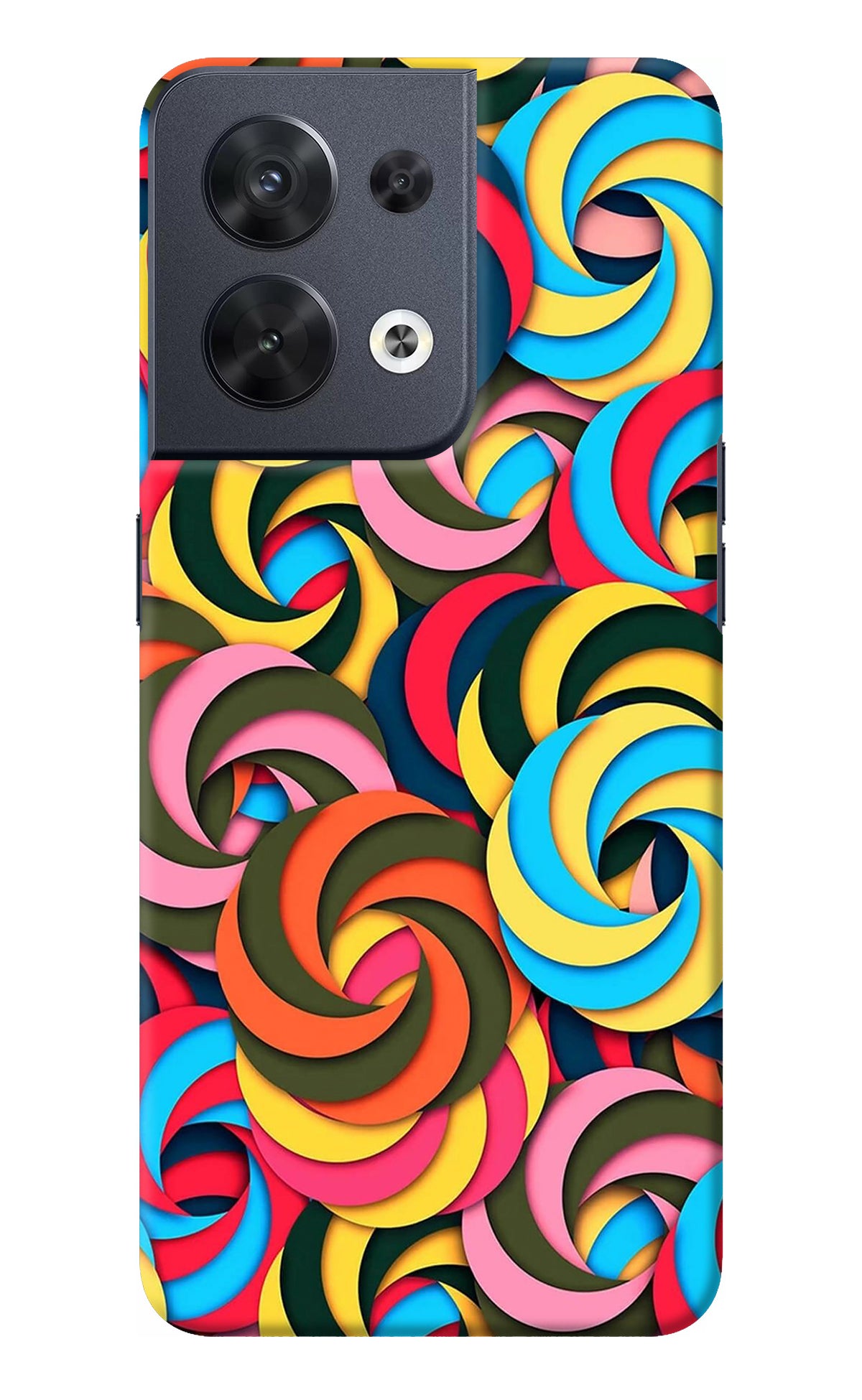 Spiral Pattern Oppo Reno8 Back Cover