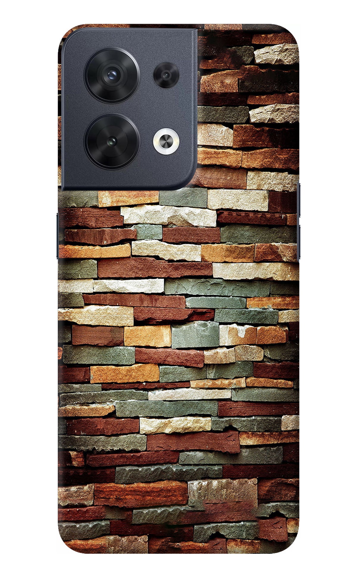 Bricks Pattern Oppo Reno8 Back Cover