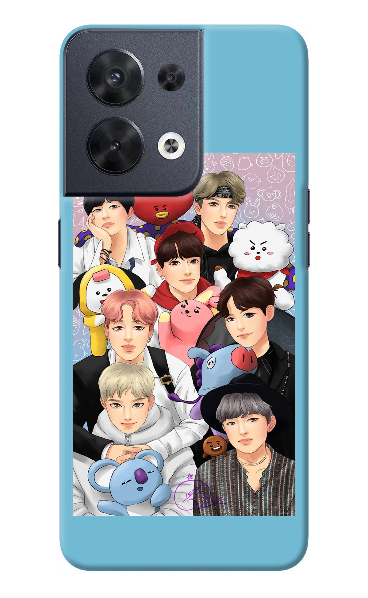 BTS with animals Oppo Reno8 Back Cover