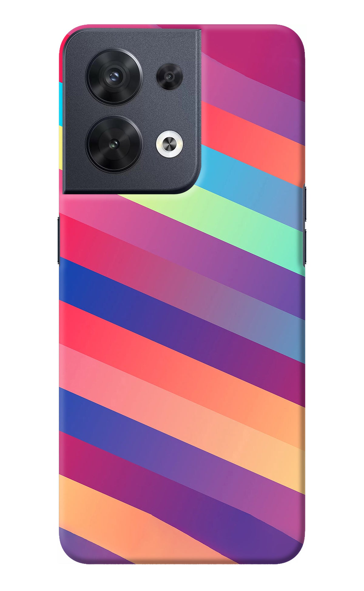 Stripes color Oppo Reno8 Back Cover