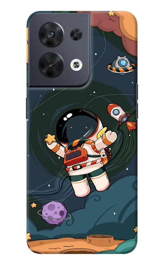 Cartoon Astronaut Oppo Reno8 Back Cover