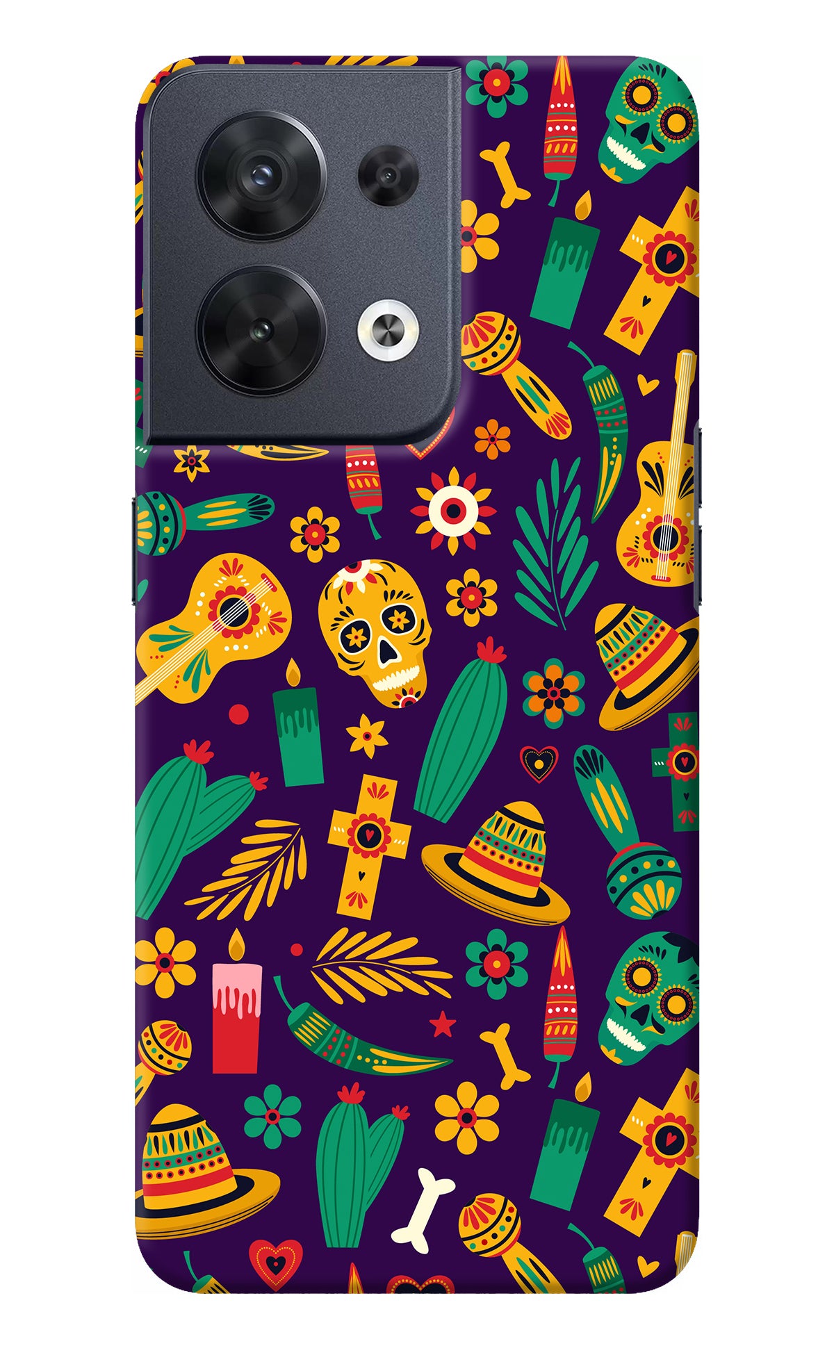 Mexican Artwork Oppo Reno8 Back Cover