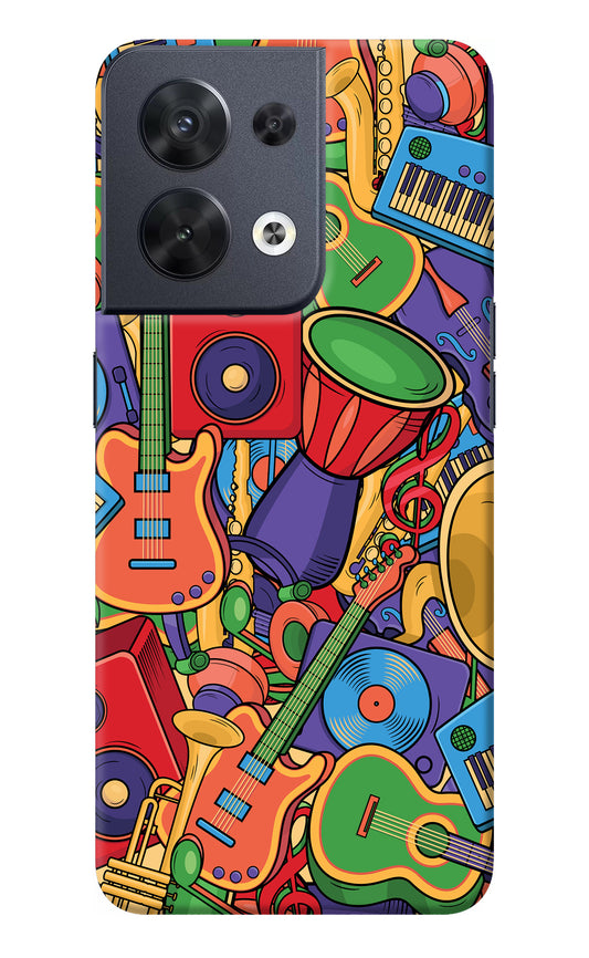 Music Instrument Doodle Oppo Reno8 Back Cover