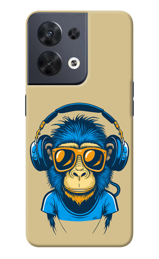 Monkey Headphone Oppo Reno8 Back Cover